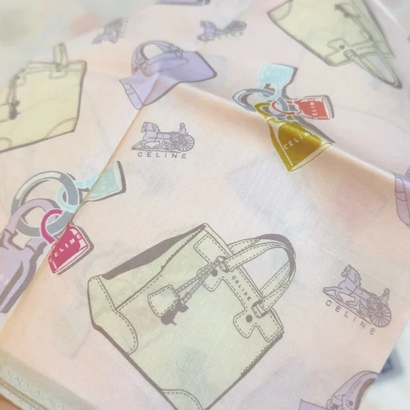 Celine Multicolor Fashion Print Scarf Cotton - Picture 6 of 6